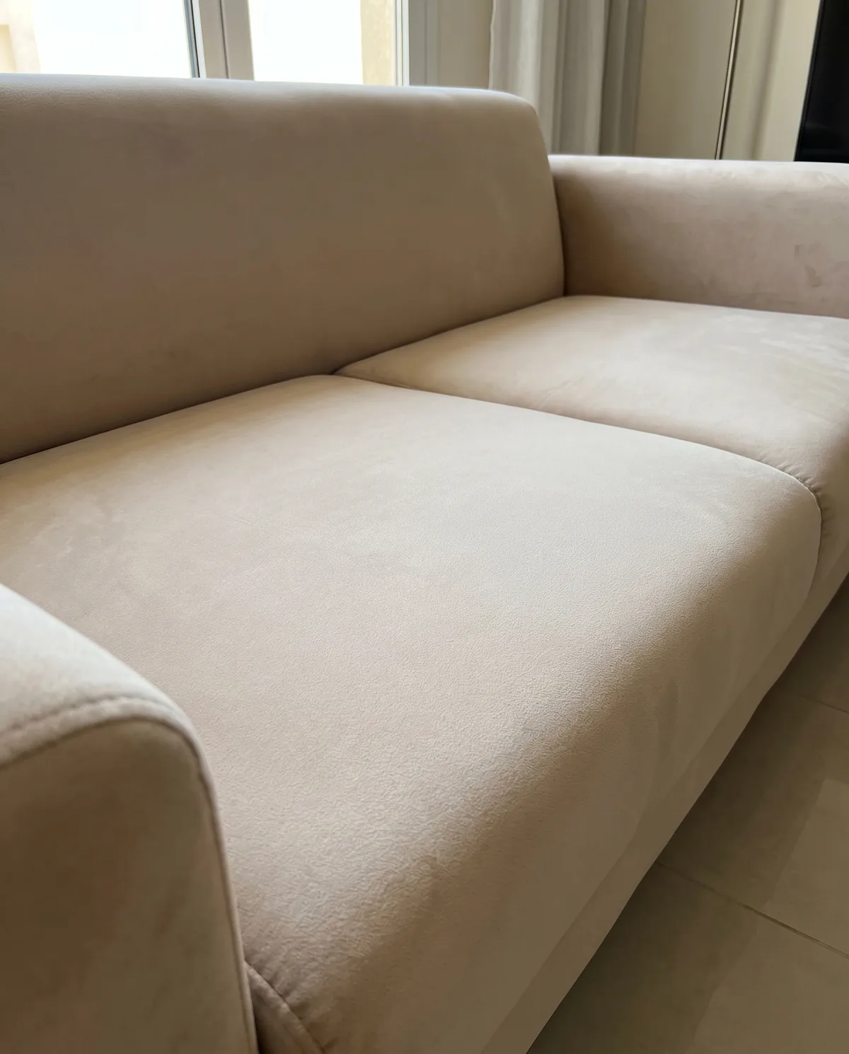 Sofa after steam cleaning