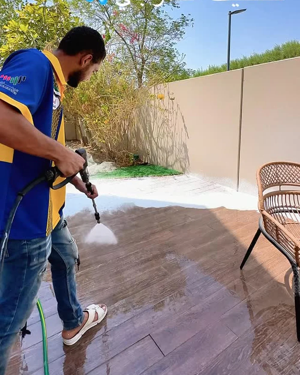 Patio pressure washing