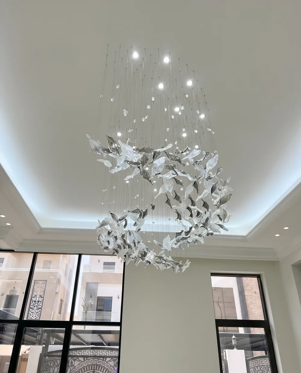 Crystal chandelier after cleaning