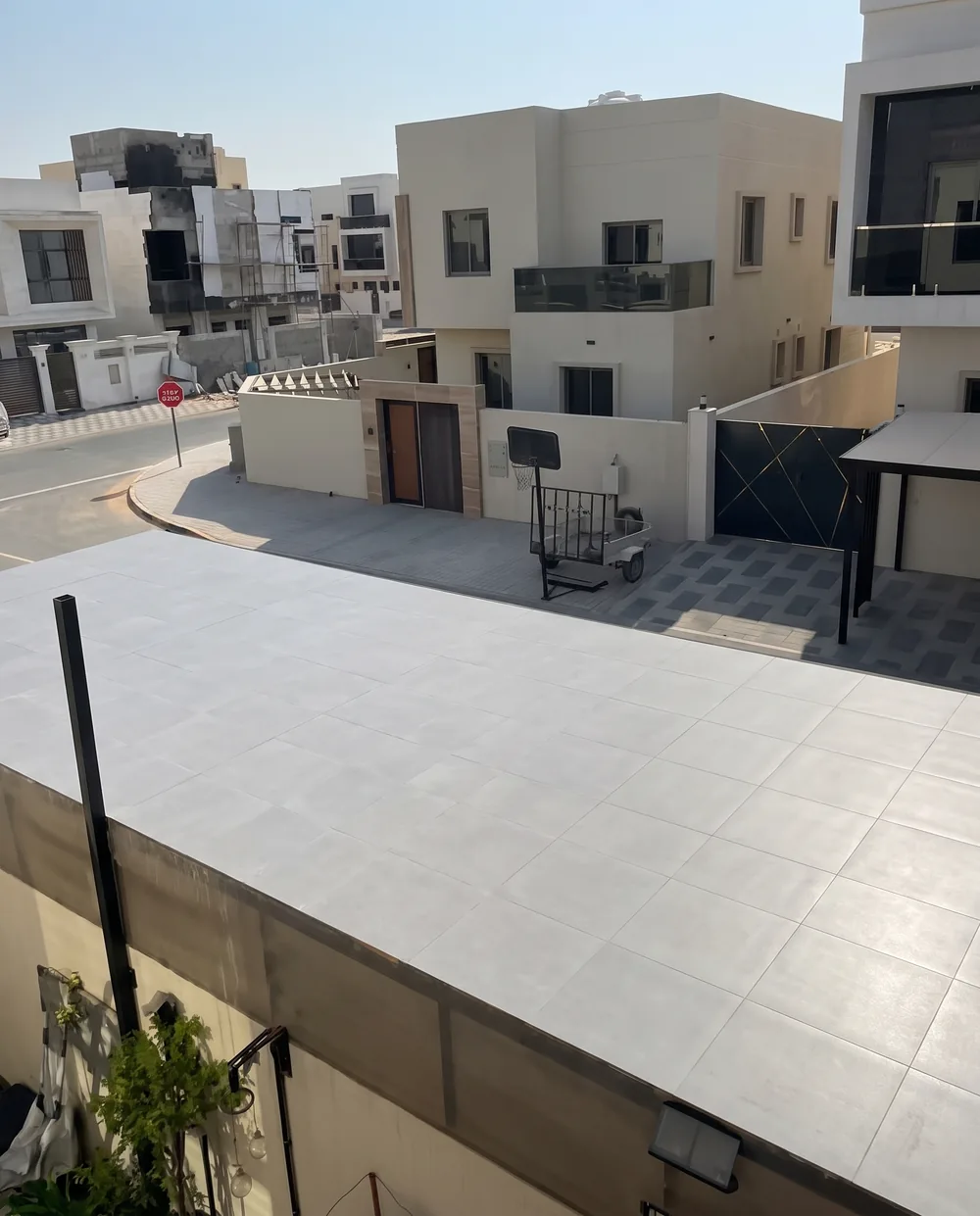 Clean rooftop terrace after pressure washing